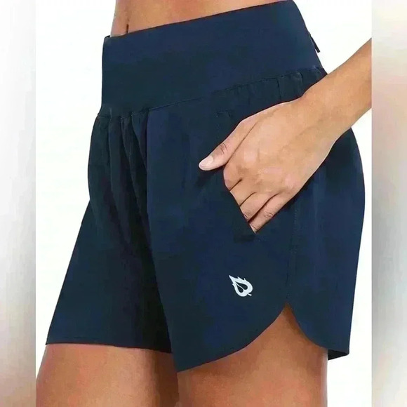 Women’s Baleaf Workout Shorts, Medium, Navy - Picture 2 of 7